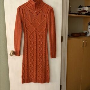 Moda International pumpkin orange Knit Sweater Dress